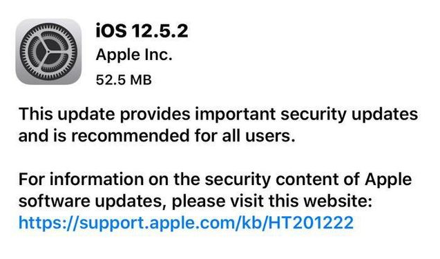 琅琊苹果手机维修分享iOS12.5.2发布，建议所有老苹果用户安装 